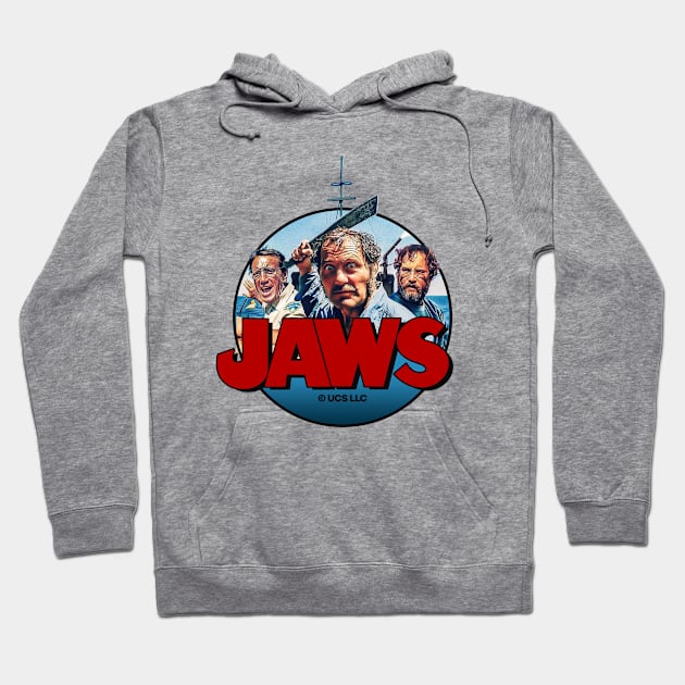 Jaws movie poster design. Quint Brody Hooper. Birthday party gifts. Perfect present for mom mother dad father friend him or her Hoodie by SerenityByAlex